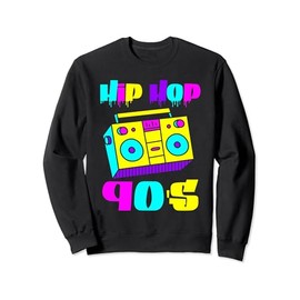 90's Hip Hop Music Retro Boombox Vintage Colorful 1990s 1990 Sweatshirt