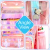 KLFVB 3PCS Clear Bookbag for Girls Heavy Duty, See Through