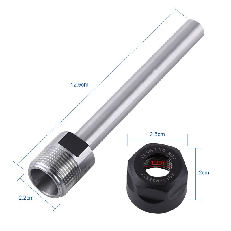 C12-ER16A-100L Collet Chuck Extension Rod 12mm Straight Shank Chuck Holder
