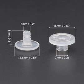 PATIKIL 8mm Chicago Screws, 40 Sets Plastic Chicago Screw Binding Post Screw Rivets Post for Leather Belt Scrapbook Photo Albums, Clear