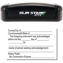 Slim Pre-Inked Acknowledgement Notary Stamp, Acknowledgement Stamp for Affidavit Notary Public, Slimline Design, Press and Print, Easy to Carry - Portable