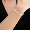 Esmoly Women's Silver Tennis Bracelet with Birthstone in 12 Colours,