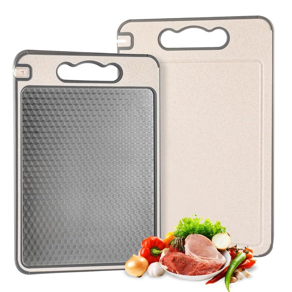Titanium Cutting Board Dual-Sided with Knife Sharpener & Garlic Grater,