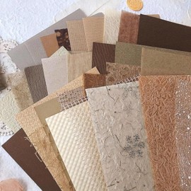 runrayay Morandi Handmade Scrapbook Paper, Craft Textured Paper, A5 Sheet, Mesh Fabric, Mulberry Special Paper, Mix for Scrapbooking Junk Journal, 5.8 x 8.2 Inches, Pack of 30