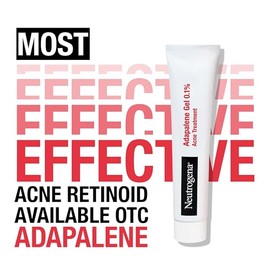 Neutrogena- Tratamiento para el acné con gel de adapaleno al 0,1%, medicamento para el acné con adapaleno para granos e imperfecciones, una vez al día