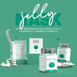 BRÜUN Jelly Mask Jar Aloe Vera Peel-Off Face Care Rubber Mask | 23 fl oz Skin Care Moisturizing Gel Mask Jar Spa Set