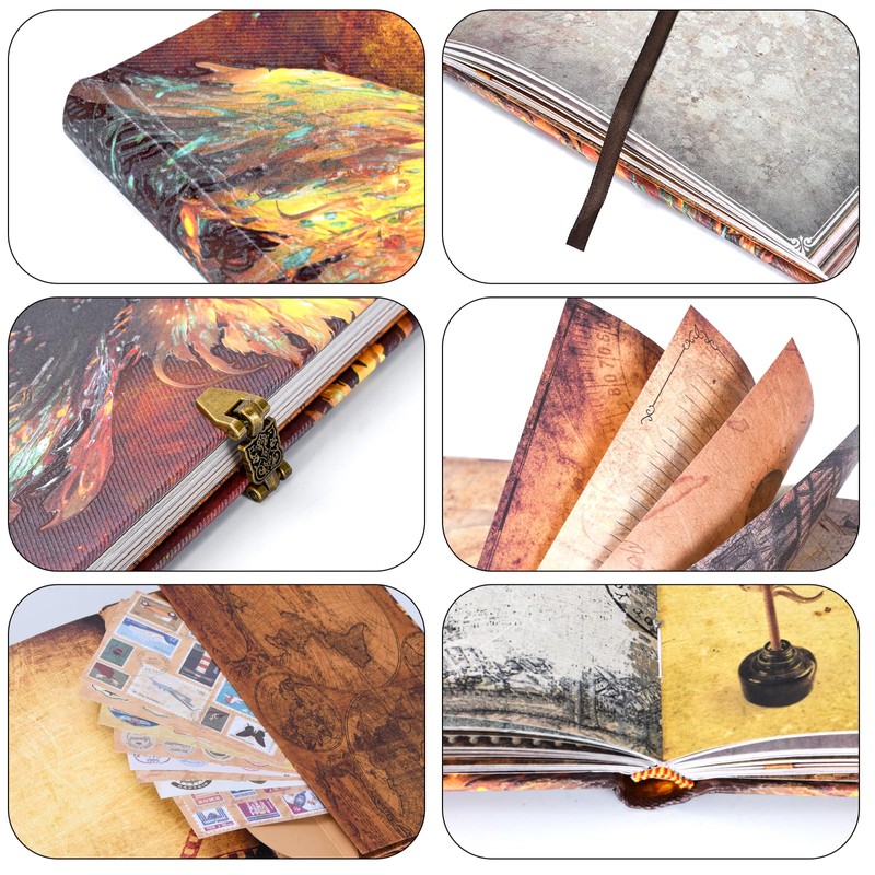 Phoenix Myth Embossed Scrapbook – 124-Page Retro-Style DIY Memory Photo