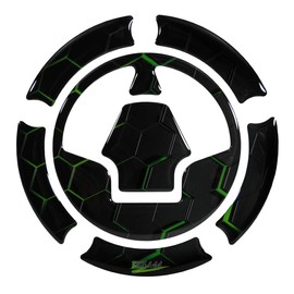 BIKE-label 640035VA Fuel Cap Pad Green Motorcycle Protection Compatible for Kawasaki