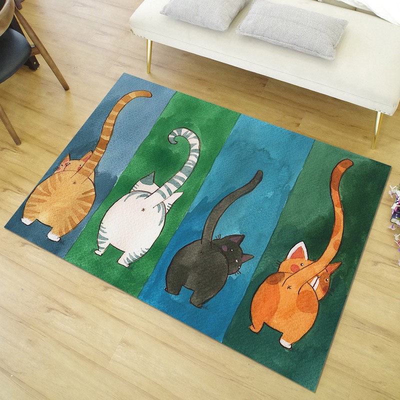 Cat Pattern Non slip Welcome Doormat Carpet Mat Indoor Outdoor
