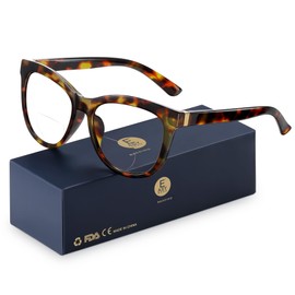 EASY READ Bifocal Reading Glasses for Women,Blue Light Blocking Computer Readers,Stylish Anti Glare Women Eyeglasses(Magnification 3.00, Demi)