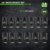 TecoTek 14 Pieces 3/8-Inch Drive Impact Socket Set, 12-Point, Metric,
