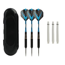 Professional Steel Tip Darts Set, 3Pcs Target Darts Kit with Aluminum Shafts & Spare Shafts & Darts Case Darts Game Accessories for Dart Lovers