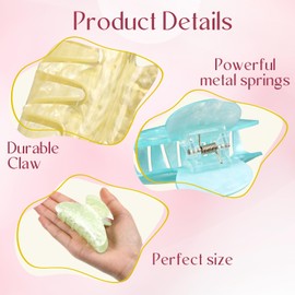 Yuxung 12 Pcs Large Acrylic Hair Claw Clips for Women Cute Non-slip Hold Jaw Clamps Bulk for Thick or Thin Hair French Barrettes Accessories
