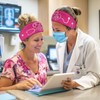 Rnyleeg Pink Nurse Headbands for Women with Buttons Non Slip