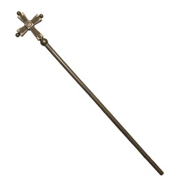 EverJoy Party Assemblable Gold Pope Cross Staff - 4 Pieces, 44-Inch Bishop Staff for Adult Costumes and Cosplay, One Size