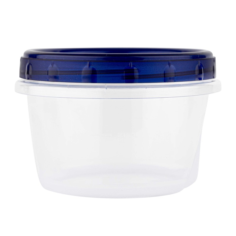 PLASTICPRO Deli Containers Clear bottom With blue Top Twist on