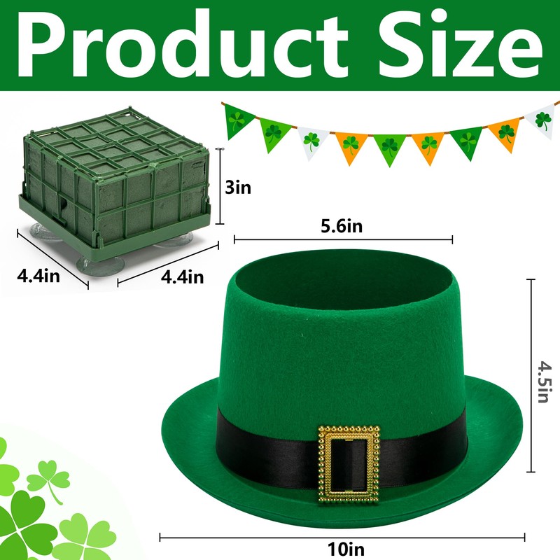 Watayo 2 Pack St. Patrick's Day Hat Flower Pot Set,