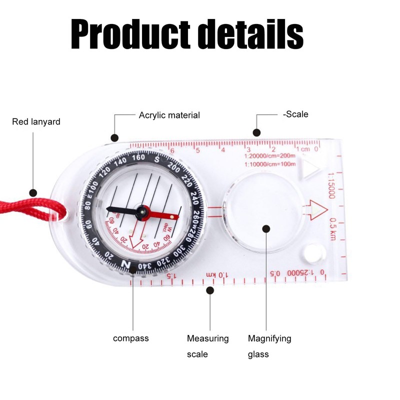 1 Pcs Compass Hiking Hiking Compass Orienteering Compass Sextant Avigation