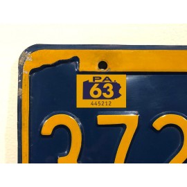 1963 Pennsylvania License Plate Registration Sticker, YOM, PA, Tag