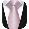 HISDERN Tie Men's Slim Ties for Men Solid Silk Tie