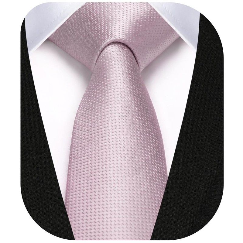 HISDERN Tie Men's Slim Ties for Men Solid Silk Tie