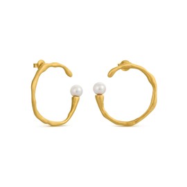 Gold Earrings Eclat | Designed by Joidart | Eclat Collection | 24K Gold Plated Metal | Murano Glass, White Gold