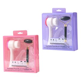 Mikinona Facial Massager Set Jade Roller Double-Sided Brush for Skin Care Pore Cleaning