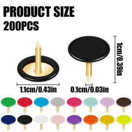 HAIKING Plastic Tacks, 200 PCS Colorful Push Pin for Bulletin Board, Corkboard, Wall (10 Colors)