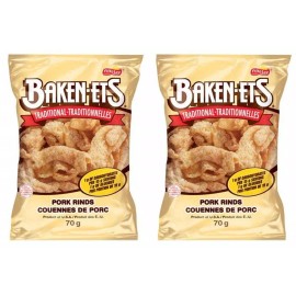 PepsiCo Baken-ets Bacon Flavoured Traditional Smoked Pork Rinds, (Pack of 2) 70g/2.5oz
