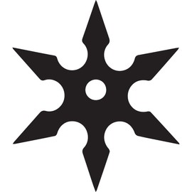 NBFU Funny Ninja Throwing Star 2 (Black) (Set Of 2) Premium Waterproof Vinyl Decal Stickers For Laptop Phone Accessory Helmet Car Window Bumper Mug Tuber Cup Door Wall Decoration