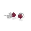 Natural Raw Ruby Stud Earrings 5-6mm 925 Silver, Sterling Silver