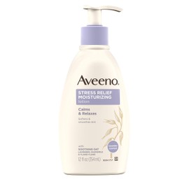 Aveeno Stress Relief Moisturizing Body Lotion with Lavender, Natural Oatmeal and Chamomile & Ylang-Ylang Essential Oils to Calm & Relax, 12 fl. oz (Pack of 6)