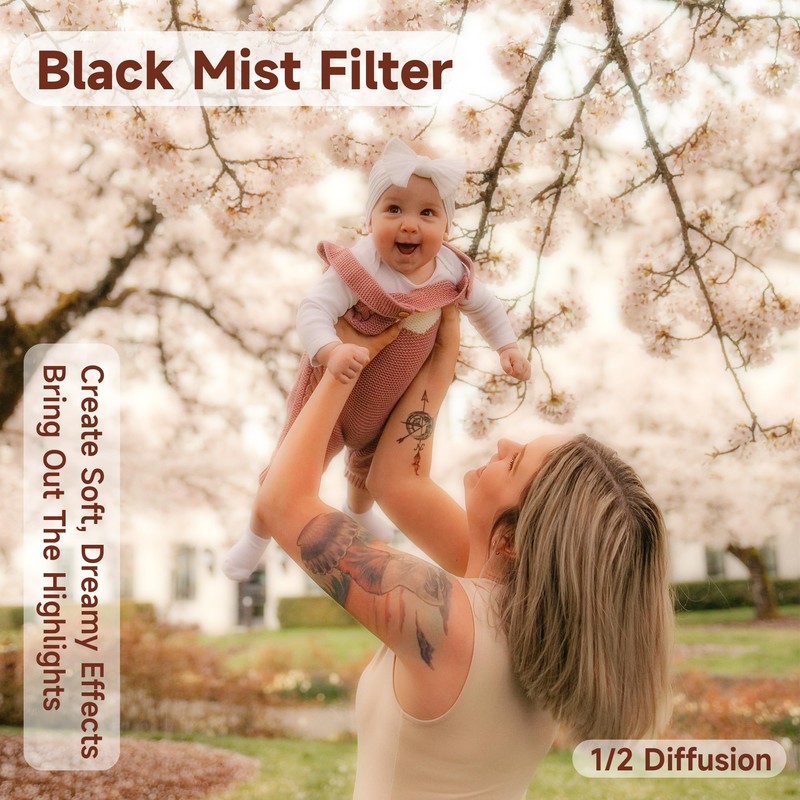 Walking Way Black Diffusion 67MM Filter 1/2 Pro Mist Filter