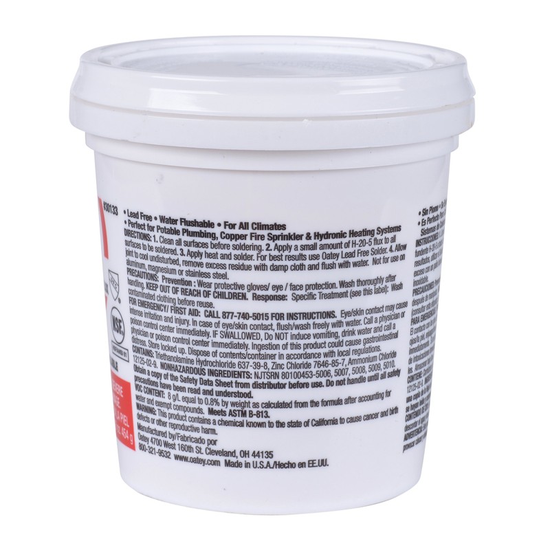Oatey 30133 Water Soluble Paste Flux, 16-Ounce, Brown