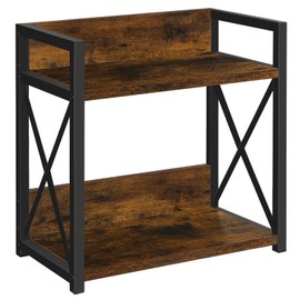 YINMIT Countertop Shelf Organizer,Coffee Bar Accessories,Spice Rack,Coffee Counter Shelf,2 Tier Coffee Organizer Station for Mugs,Cups,Cream,Syrup(Rustic Brown,Large)