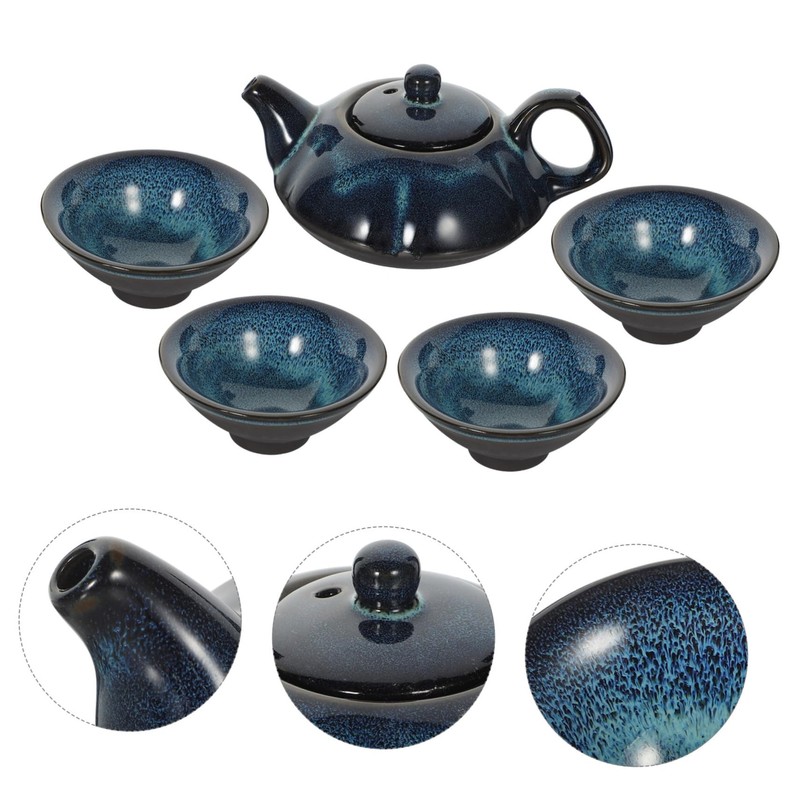 LABRIMP 1set Ceramic Teapot Set Teapot and Cups Portable Tea