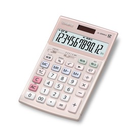 Casio JS-20WKA-PK-N Professional Business Calculator, 12-Digit Readout, Check Your Work Function, Just Type, Eco Mark-Certified, Compliant w/ Green Procurement Act, Pink