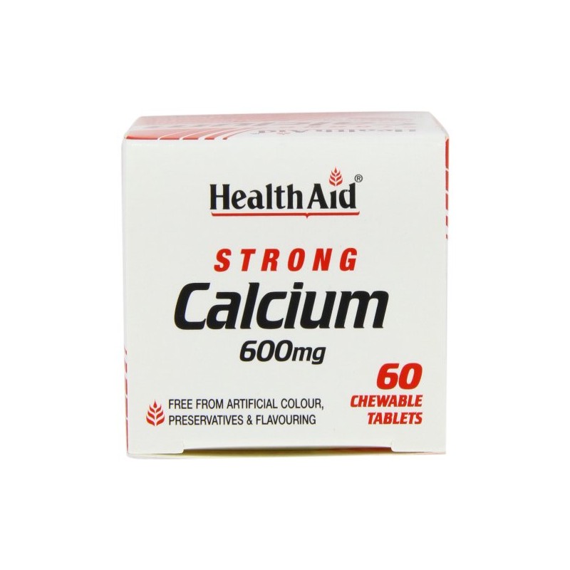 HealthAid Calcium 600mg - Chewable - 60 Vegetarian Tablets