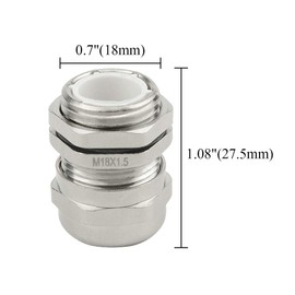 XINGYHENG 5PCS Stainless Steel Cable Gland Cable Fixing Head Suitable for 5mm-10mm M18 Cable Gland Joints Assortment Set (M18)