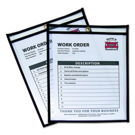 C-Line Stitched Shop Ticket Holders, Both Sides Clear, 8.5 x 11 Inches, 25 per Box (46911) - 4 Pack (4)