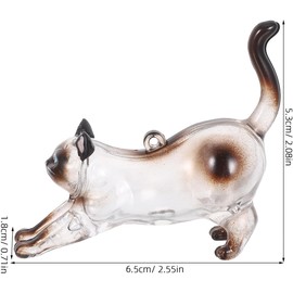 Llavero Transparente para Pelo de Gato Siamés Contenedor Portátil para Recuerdos de Bigotes y Pelo de Mascota Organizador Kawaii para Accesorios de Niñas Caja de Almacenamiento