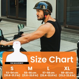 ADLIX DOT Approved Motorcycle Half Helmet with Sun Visor, Googles & Nylon Chin Strap with Quick Release Buckle – Lightweight & Breathable Open-Face 3/4 Retro Vespa Helmet for Men & Women (Small)