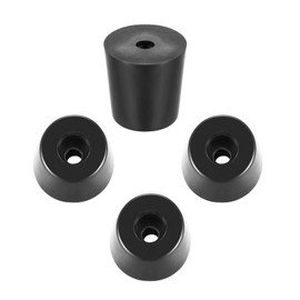 TOP-VIGOR 4Pcs Round Rubber Feet, D33mm x 27mm x H33mm Rubber Bumper Feet Pads, Non Slip Furniture Pads Cutting Board Rubber Feet Floor Protector for Cabinet Desk Tables