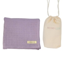 MAMALUV Muslin Swaddle, 100% Cotton Muslin Cloth Swaddle Baby, Soft and Breathable Muslin Blanket for Sensitive Baby Skin, Washable at 30°C, Unisex, Purple, 80 cm x 90 cm