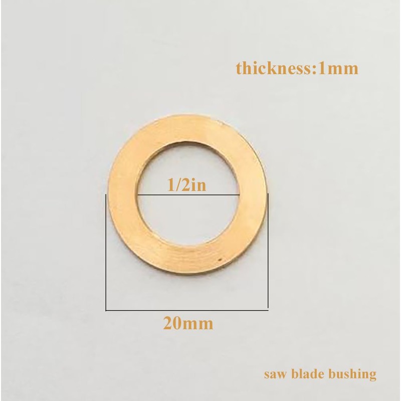 8PCS Saw Blade Bushings - 20mm to 1/2" Brass Adapter