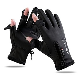 Nonazippy, Mens Winter Gloves Touchscreen Winter Running Gloves Hiking Gloves Cycling Gloves for Men,Windproof Waterproof Winter Warm Fingerless Gloves Silica Gel for Cold WeatherandSports(Black, L)
