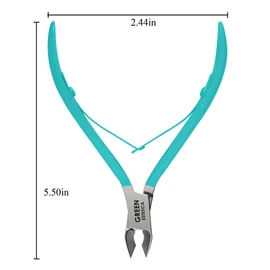 Professional Cuticle Trimmer Nail Cuticle Cutter Stainless Steel Cuticle Nippers with Sharp Blades of Cuticle Clippers Manicure Tools with Double Spring for Nail Care Pedicure Nail Tools (Cyan)