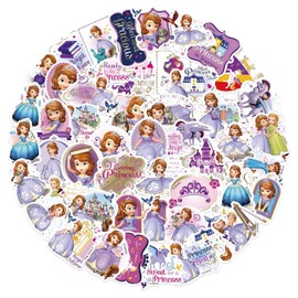 Sofia Stickers 50 Pcs Waterproof, Detachable and Beautiful, Suitable for Sticking on Water Bottles, Phones, Laptops, Guitars, Cars, Motorcycles, Cups, Pianos,Skateboard and Suitcases.