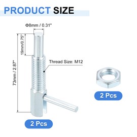 QUARKZMAN 2 Pieces Extendable Indexing Tension Pin M12L Spring Tension Pin Carbon Steel Spring Loaded Latch with Nut for Engineering Shipbuilding