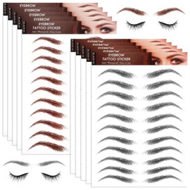 YUXIANLB 10 Sheets 4D Eyebrow Tattoo Stickers Waterproof Eyebrow Sticker Hair Like Natural Fake Eyebrows Peel Off Instant Transfers Brows Shaper Eyebrows Grooming Shaping Makeup Sticker for Women